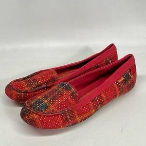 Keds Slip On Red Plaids Sz6